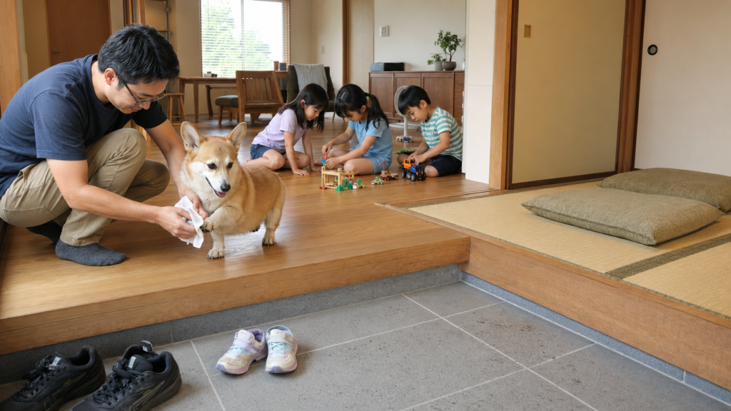 japanese-family-clean-indoor-floor