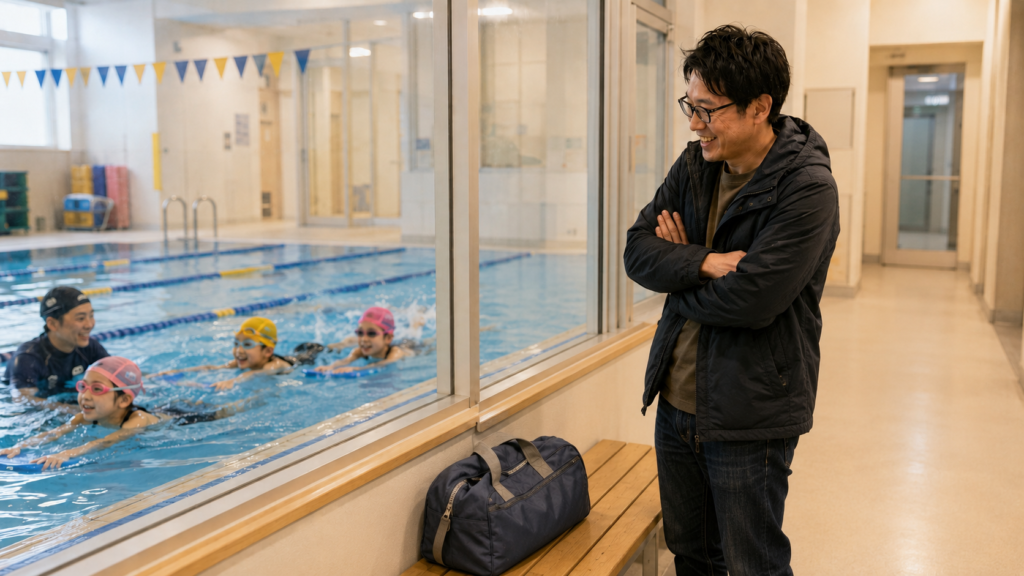 japanese-father-watching-swimming-lesson