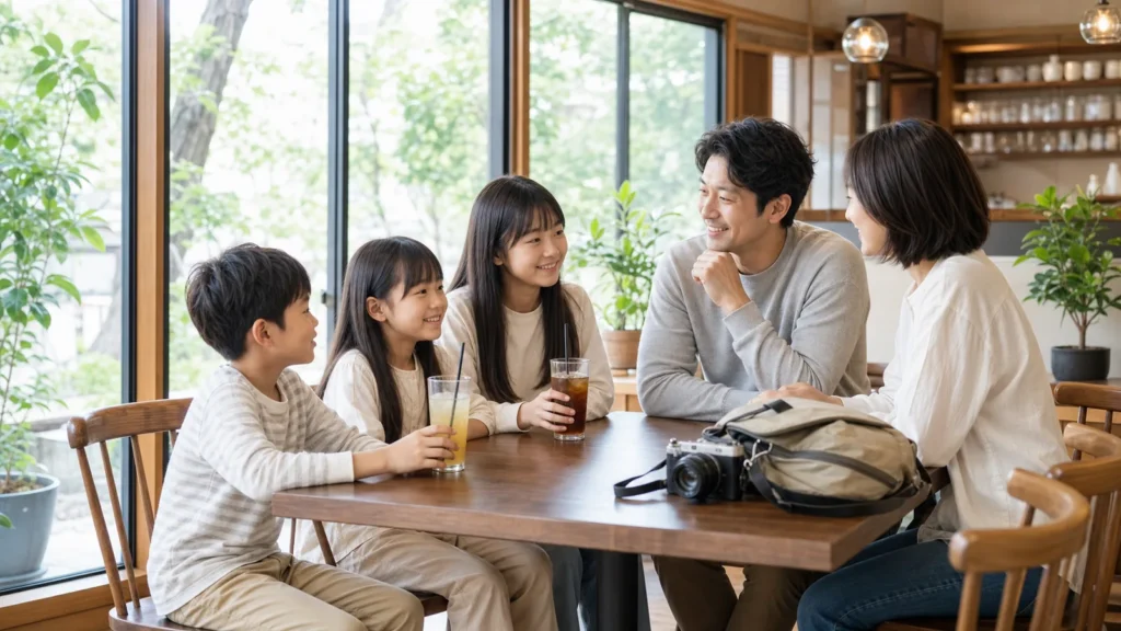 family-resting-in-cafe